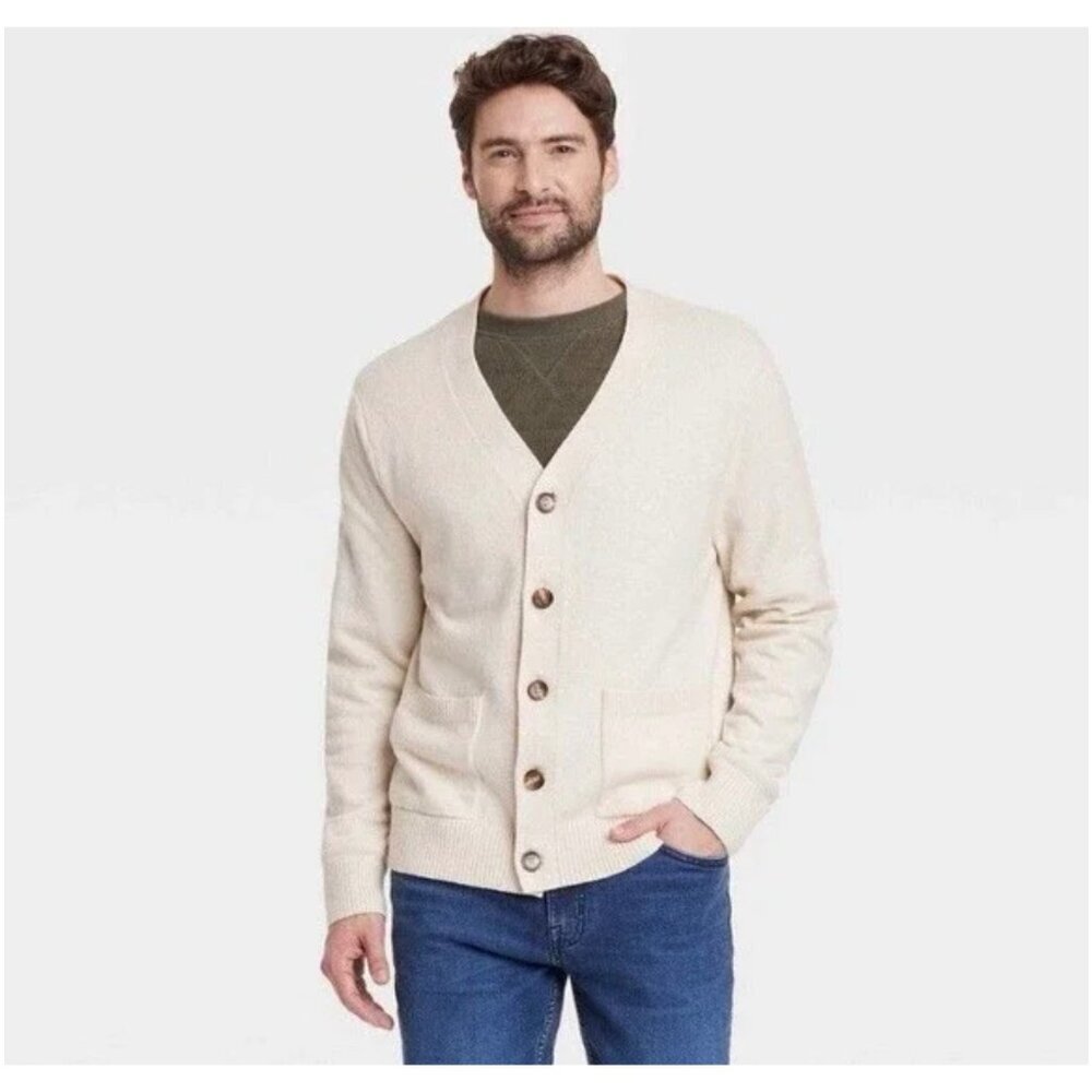 Goodfellow & Co Men’s V-Neck Button Down Cardigan Sweater Size L NWT